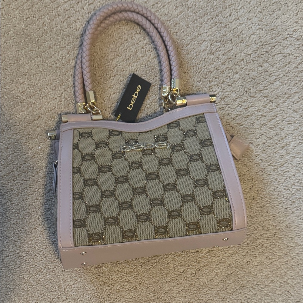 Bebe Pink and Gray Satchel